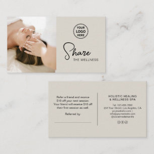 Carte De Référencement Thérapeute Holistique Coach Santé Beige Neutre