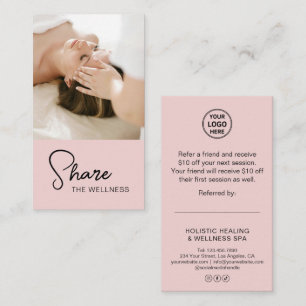 Carte De Référencement Thérapeute Holistique Coach Santé Rose