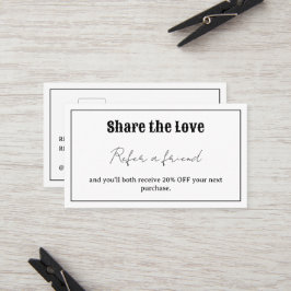Carte De Référencement Typographie Rétro Partagez l'Amour