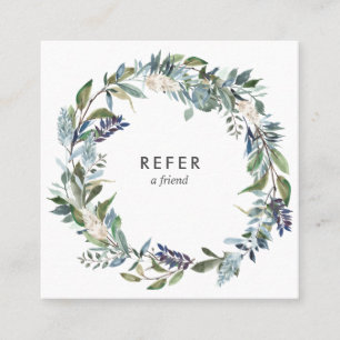 Carte De Référencement Verdure et floral bleu