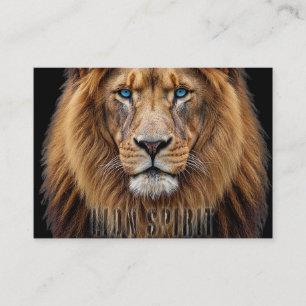 Carte De Référencement Visage majestueux de lion aux yeux bleus   Faune A