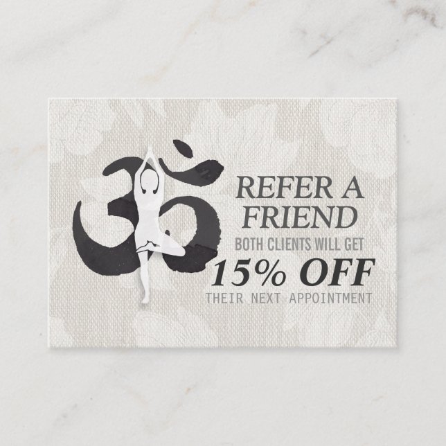 Carte De Référencement YOGA Pose OM Signer Méditation Instructeur Référen (Devant)