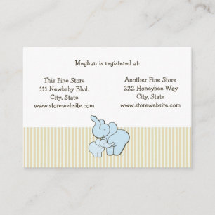 Carte de registre baby shower Blue Elephant Hugs