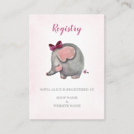 Carte de registre | Baby shower fille | Carte d'ac