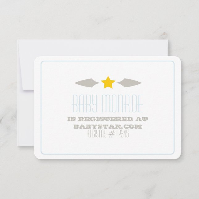 CARTE DE REGISTRE BÉBÉ STAR BABY SHOWER (Devant)