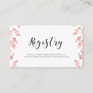Carte de registre mariage d'aquarelle rose