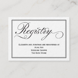 Carte de Registre Mariage de script de calligraphi