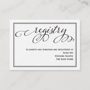 Carte de Registre Mariage de script de calligraphi
