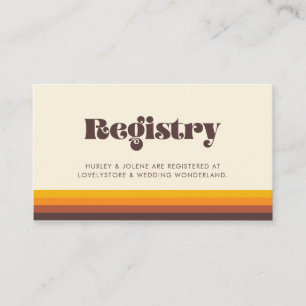 Carte de registre mariage Retro 60s couleurs vinta