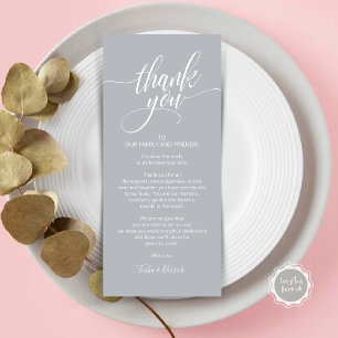 Carte de réglage du Merci du dîner de répétition