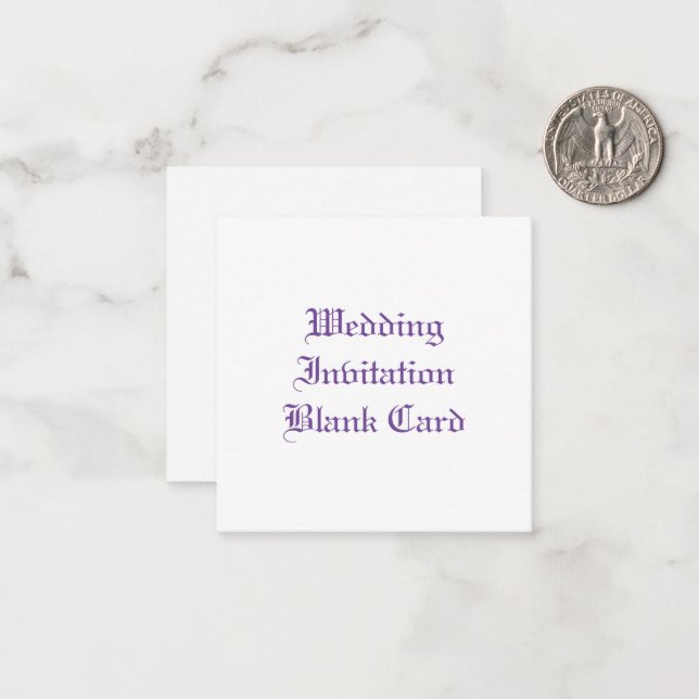 CARTE DE REMARQUE PLAT faire-part de mariage BLANC (Devant/Arrière en situation)