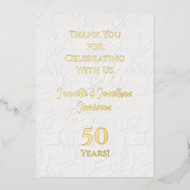 Carte de remerciement 50e anniversaire de mariage  (Recto)
