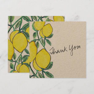 Carte de remerciement à l'aquarelle Citron Script