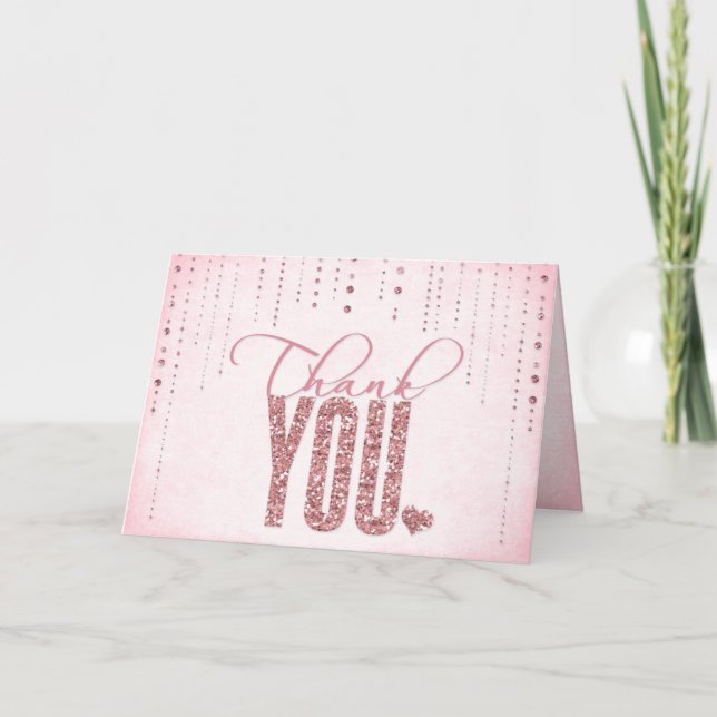 Carte de remerciement à paillettes (Devant)
