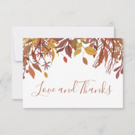 Carte de remerciement à plat feuilles d'automne aq