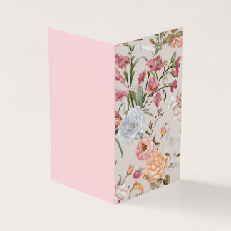 Carte de remerciement à plat floral Roses roses ch