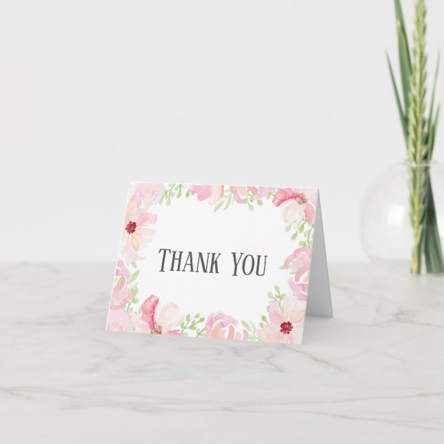 Carte de remerciement Anémone Fleur Aquarelle Tend (Devant)