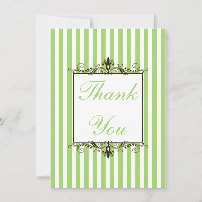 Carte de remerciement Apple Green, White, Brown St (Devant)