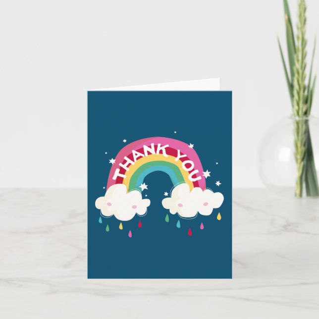 Carte de remerciement arc-en-ciel mignonne (Devant)