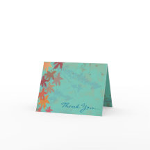 Carte de remerciement aux feuilles d'automne tomba