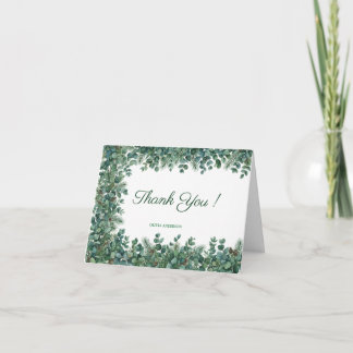 Carte de remerciement avec cadre en eucalyptus