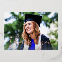 Carte de remerciement avec chapeau de graduation e