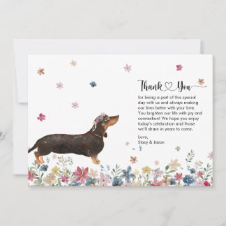 Carte de remerciement avec chien teckel