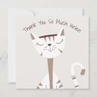 Carte de remerciement avec illustration de chat mi