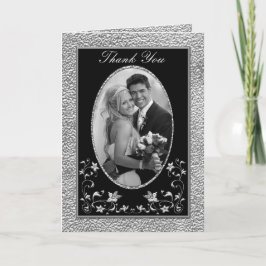 Carte de remerciement avec photo à motif floral no