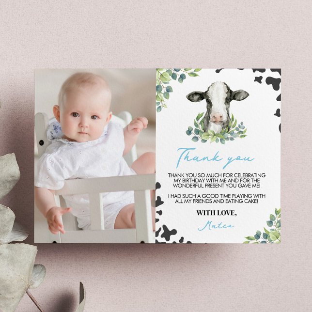 Carte de remerciement avec photo pour l'anniversai (Créateur téléchargé)