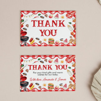 Carte de remerciement Baby Q Baby Shower BBQ Cooko