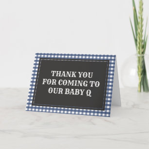 Carte de remerciement Baby Q Navy Plaid pour Baby