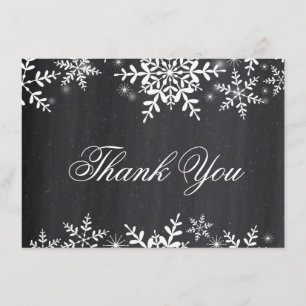 Carte de remerciement Baby Shower Flocons d'hiver