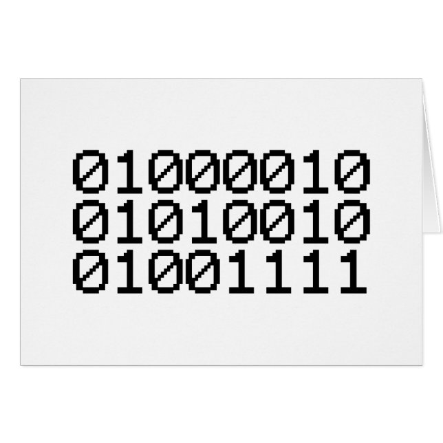 CARTE DE REMERCIEMENT BINARY BRO (Devant horizontal)