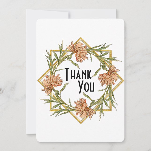 Carte de remerciement Blush Pink Peony (Devant)