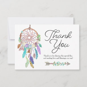 Carte de remerciement Boho Dreamcatcher Dusky