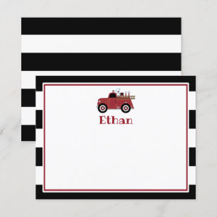 Carte de remerciement Camion de pompiers vintage