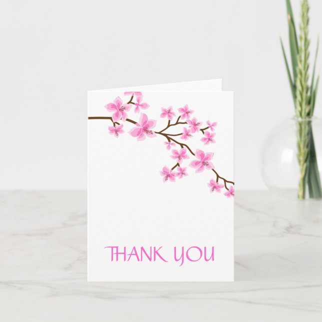 Carte de remerciement Cerisier en fleurs (Devant)
