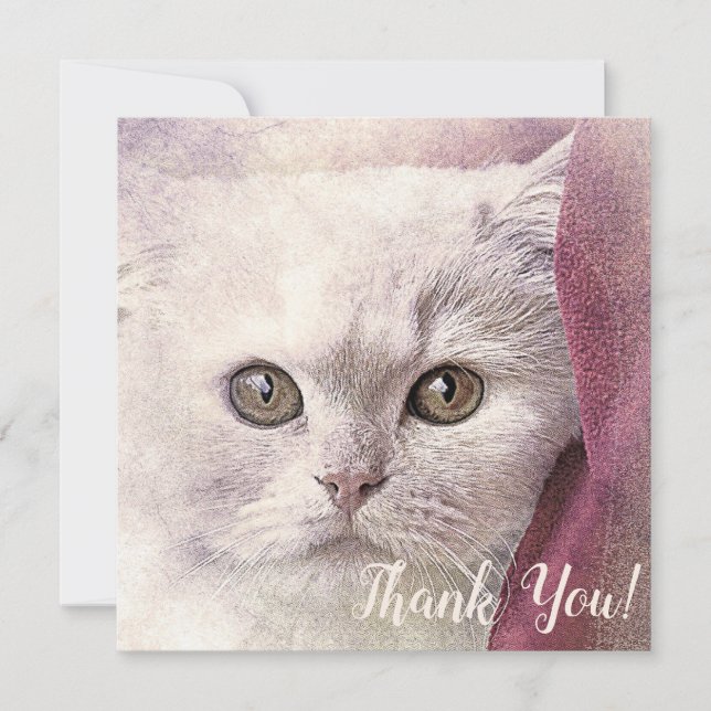 Carte de remerciement chat (Devant)
