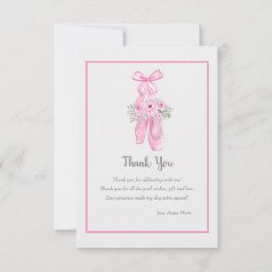Carte de remerciement Chaussons de ballerine