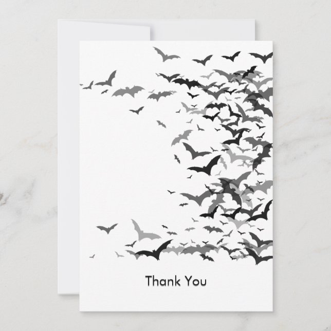 Carte de remerciement - Chauves-souris / Vierge (Devant)