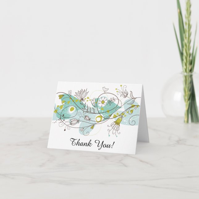 Carte de remerciement chic et fantaisiste (Devant)