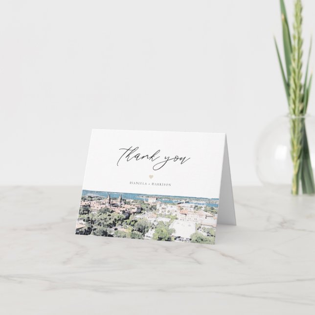 Carte de remerciement ciel de St AUGUSTINE Fl aqua (Devant)