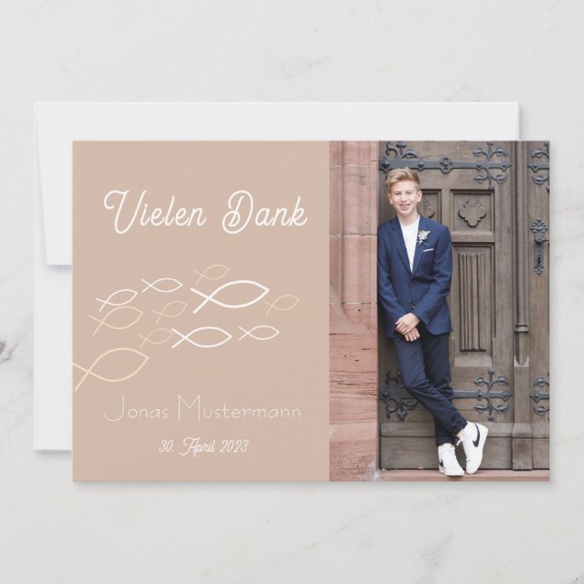 Carte de remerciement Communion / Confirmation Ess (Devant)