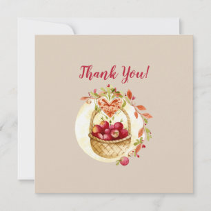 Carte de remerciement Corbeille de pommes d'automn