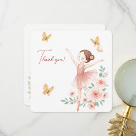 Carte de remerciement d'anniversaire de ballerine 