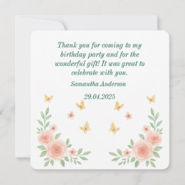 Carte de remerciement d'anniversaire de ballerine 