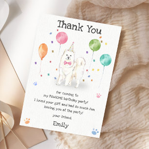 Carte de remerciement d'anniversaire de chiot de c