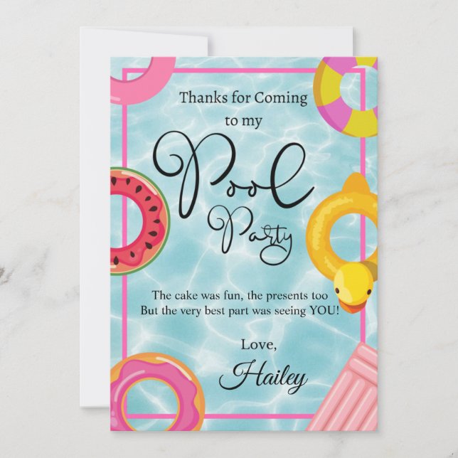 Carte de remerciement d'anniversaire de fête avec  (Devant)