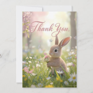 Carte de remerciement d'anniversaire de Sweet Bunn